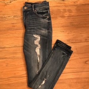 Express high rise distressed jeans
